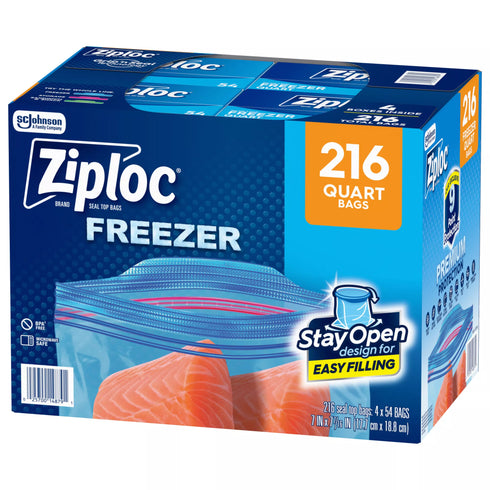 Ziploc Quart Storage Freezer Bags, 216 ct.